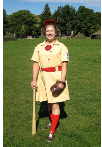 Woman baseball player. 